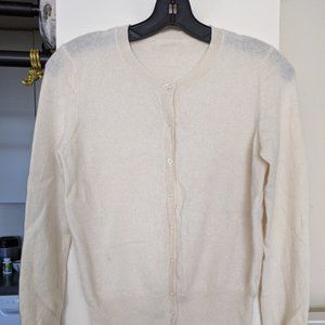 Lord & Taylor Cream Cashmere Cardigan